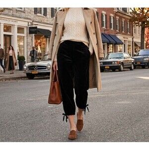 Theory Kulson Italy Brown Velvet Cropped Knickers Pants Sz 38 NWT $295